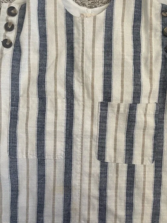 Altar’d State Striped Mini Overall Dress Adjustable Straps Size Small - Picture 3 of 5